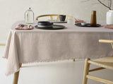Vintage Design Homewares Gypsy Natural Fringed Washed Linen Cotton Tablecloth 150cm x 300cm V442-HIN-TABLEC-GYPSYLINENC300CM-NATURAL-RE