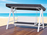 Gardeon Outdoor Wooden Swing Chair Garden Bench Canopy Cushion 3 Seater White ODF-B-GSC-W3S-WH-AB
