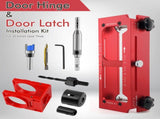 9-Piece Hinge and Door Lock Installation Kit with Adjustable Locator Template, Hole Saws and Drill V1341-ZY-NDX85Q87-RED