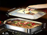 Stainless Steel Fish Roaster Pan with Lid,Nonstick Baking Sheet for Oven Induction Stove,Even V1366-AZ2-W-16935