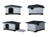 PaWz Dog Kennel Outdoor Indoor Plastic L Grey PT1080-L-GY