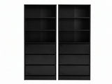 Artiss 2x Chest of 3 Drawers Tallboy Cabinet Black FURNI-L-CDR-3D3S-BK-ABX2