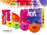 12-Pack Double Layer Golf Practice Balls - Colourful Competition Set PRL-86654060DBT