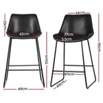 Artiss 4x Bar Stools Leather Padded Metal Legs Black BA-TW-8068-BKX4