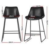 Artiss 4x Bar Stools Leather Padded Metal Legs Black BA-TW-8068-BKX4