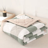 Cotton Cooling Comforter Summer Thin Blanket - Breathable Lightweight Quilt for Hot Sleepers V1366-AZ2-W-12017