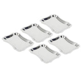 5Pcs Stainless Steel Rectangular Table Snack Dessert Service Plate Towel Storage DishWithace Edge V1294-YM0901-3118200137413