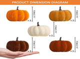 15PCS Artificial Velvet Flocked Pumpkins, Faux Foam Pumpkins Decorations for Fall Harvest Halloween V1237-ZY00B0DTJRK37C