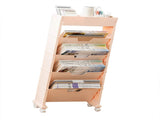 Classroom Bookshelf Multilayer with Universal Wheel Book Storage Shelving for Living Room V1294-YM0512-3117220266613