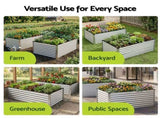 Green Fingers Raised Garden Bed 2 in 1 Modular Galvanised Planter Box Rust Resistant 240x80x60cm GB-REC-2408060-SL