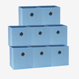 SORTI 27x28x27 CM Light Blue 8-Pack Foldable Storage Cubes - Fabric Bookcase Organizers for Toys and V510-SML_LIGHTBLUE_8X