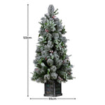 Snowy Crown Pine Potted Christmas Tree 1.2m Multicolour Pre-Lit with Snowball Lights 112_SENCR103