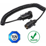 7 Pin Trailer Socket And Plug With 2M Extension Cable Connector For Towing Hitch Caravan Vehicle V1188-MS-227-2057