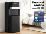 Devanti 3 Taps Water Cooler Dispenser Bottom Loading Dispenser Chiller Filter Purifier WD-602-3T-BK