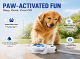 Paw-Activated Outdoor Water Dispenser for Dogs Step-to-Drink Fresh Water Toy with Hose Adapter, V1341-ZY-UPKJMEWT-WHITE
