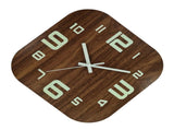 Glow in Dark Wall Clock Wooden 12 Inch Square Silent Battery Operated Rustic Luminous Wall Clock for V1294-YM0901-3115250017011