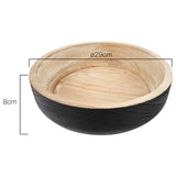 Nero Round Wooden Bowl 29x8cm V637-90313BWL