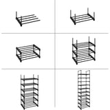 SONGMICS 10-Tier Metal Shoe Rack Customizable Design Black V227-8498402110990