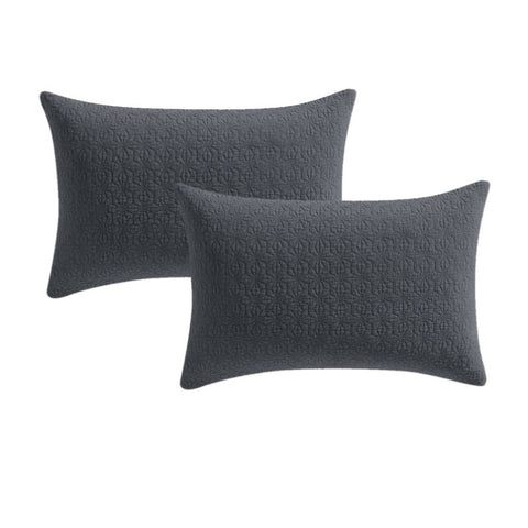 Platinum Collection Pair of Kayo Charcoal 100% Cotton Standard Pillowcases 48 x 73 + 20cm V442-LED-PILLOWC-KAYO-CHARCOAL-ST