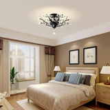 Crystal Chandelier LED Ceiling Light , 4 lights, Black V178-23721