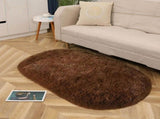 1X Carpet 80X160Cm Soft Oval Rugs Plush Modern Area Rug Shaggy Furry Carpet for Living Room Home V1366-AZ2-W-20644