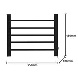 Pronti Heated Electric Towel Bathroom Rack EV-90- Black PTR-EVA-90-BK