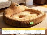 Pet Bed Dog Bed Cat Bed Winter Warm Pet Bed Money Tree Backrest Temperature - Brown - Size L60-45-28 V1347-136-46870-BRN-L60-45-28