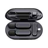 2-in-1 Wireless Lavalier Microphone Rechargeable Plug-Play Clip on Lapel Mic for Live Streaming V1263-JX-7035