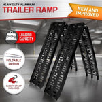 2x Aluminium ATV Loading Ramp Foldable - Black ATV-01A-BK-2