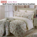 225TC Lara Rose Quilt Cover Set Double V442-CAP-QUILTCS-LARAROSE-CREAM-DS