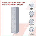 6-Door Locker for Office Gym Shed School Home Storage V63-832691