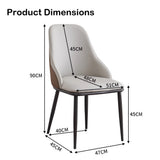 VELLUTO Dining Chair Modern upholstered Leather Kitchen Chairs with armrests Bathtub Chair Leisure V255-F-DICHAIR-GR-WH