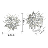 Bling Metallic Napkin Rings Set of 12, Elegant Alloy Diamond Snowflake Napkins Ring Decor Gifts for V1370-AZ4-00614