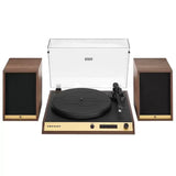 Vinyl Record Shelf Turntable with Speakers, Walnut Finish V178-69015
