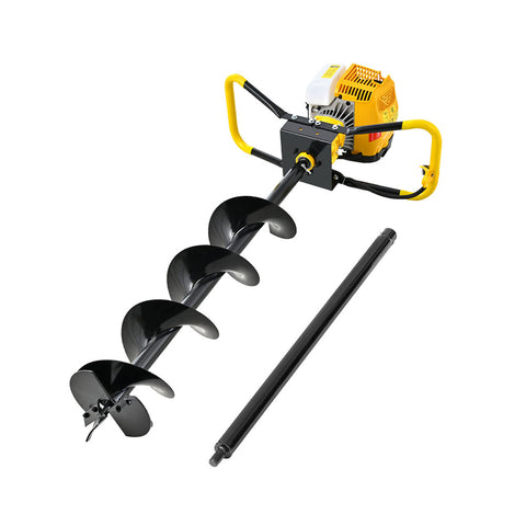 Giantz 74CC Post Hole Digger 200mm Petrol Drill Auger Extension Bits DI-SF-N-YE-AUG200