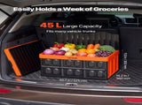 Plastic Collapsible Storage Bins with Lids, 45L 3Packs, Stackable Folding Storage Crates with V952-KZDSLCWXCHS4PZD9O001V0