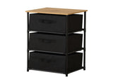 CARLA HOME 3 Drawer Fabric Storage Dresser - Steel Frame - Black - Storage Rack - Rustic V178-36405