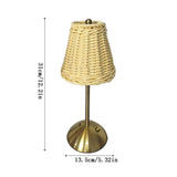 Cordless Boho Rattan Table lamp, Rechargeable Battery, Brightness Dimmable, Rattan Shade, for V1192-AZ-W-33810