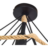 Vintage Industrial Metal Cage Ceiling Lamp with Hemp Rope, 25 cm V1188-MS-527-046