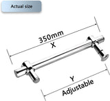 Metal Shower Glass Door Handle, Interior Shower Single Side Door Handle Grab Bar with Accessories V1188-ZC-DLL-641