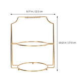 2-Tier Golden Iron Cake Stand for Elegant Dessert and Table Display, and Stylish 1 Piece V1370-AZ4-20590