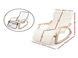 Artiss Rocking Armchair Footrest Nursing Beige Afton ARMCHAIR-10-BEIGE