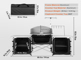 Camping Kitchen Table, Folding Outdoor Cooking Table with Storage Carrying Bag, Aluminum Cook V952-DFBKYDCFHSHSBD243V0