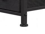 Levede Bedside Table Slim Bedside Table with LED Charging Station Black NI1059-BK-3-AU