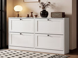 Levede Shoe Cabinet 4 Flip Drawers Vertical Storage Rack Organiser Entryway EA0292-WH-4-AU