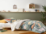 Happy Kids Dino Mania Green Cotton Quilt Cover Set Double V442-HIN-QUILTCS-DINOMANIA-GREEN-DS