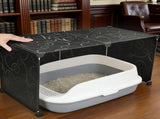 Cat Litter Box Enclosure Black PP Plastic Top Cover for Male Cats 1Set V1370-AZ4-18105