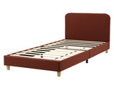 Artiss Single Bed Frame with Headboard, Faux Linen Fabric Brown BFRAME-H-VIC-S-BR-AB