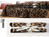 Brown and Black Luxurious Leopard Print Knit Throw Blanket - Ultra-Soft Jacquard Plush for Sofa, Bed V888-ELOSUNG27778