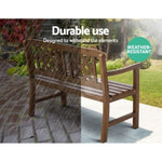 Gardeon Outdoor Garden Bench Wooden Chair 2 Seat Patio Furniture Lounge Natural ODF-BENCH-2SEAT-NTL